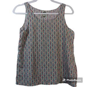 Come Rain Come Shine Rabbit Print Tank Top Size Small